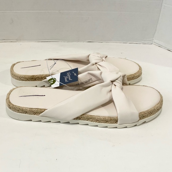 Universal Thread Knotted Off White Espadrille Sandals Memory Foam Slides Size 11 - Picture 2 of 4